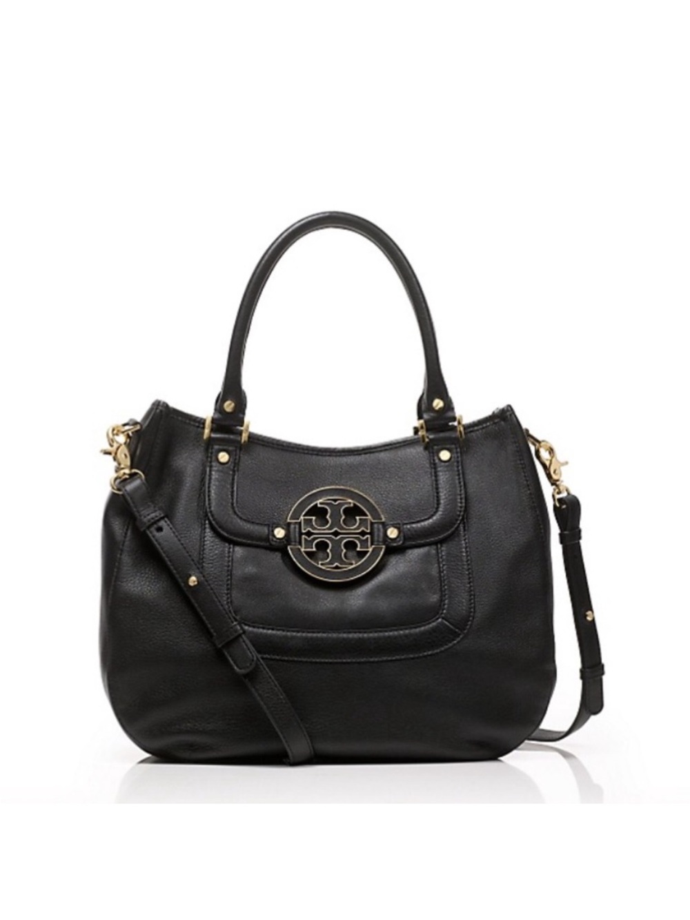 Tory Burch Amanda Black Leather Crossbody Tote